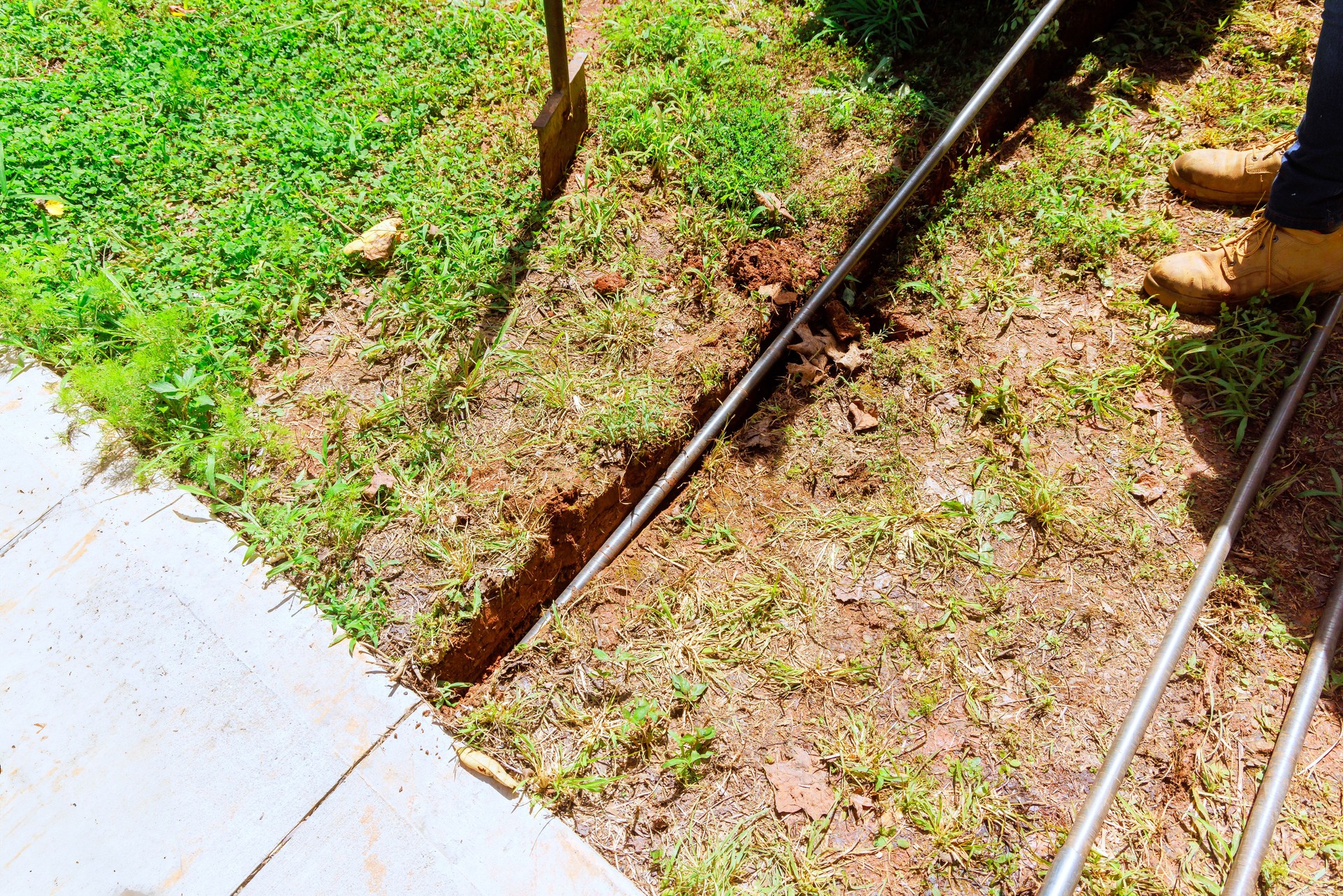 Trenchless laying communications, fiber optics, a underground cable prior to installation of underground cable